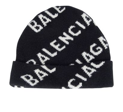 Balenciaga Allover Logo Beanie, front view